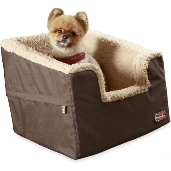 K&H Pet Products Bucket Booster Rectangle Pet Car Seat - Small - Chocolate and Tan