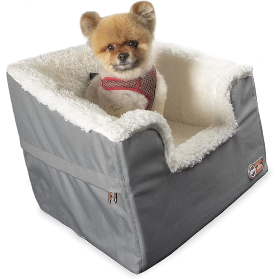 K&H Pet Products Rectangle Bucket Booster Pet Car Seat - Small - Gray and Beige