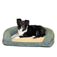 thumbnail image 1 of K&H Pet Products Deluxe Ortho Bolster Sleeper Pet Bed Green Paw Print Large 40 Inches, 1 of 7
