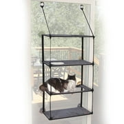 K&H Pet Products EZ Mount Window Kitty Sill Quad Stack Gray 23 X 12 Inches