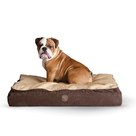 K&H Pet Products Feather-Top Orthopedic Dog Bed Chocolate/Tan Large 40 X 50 Inches