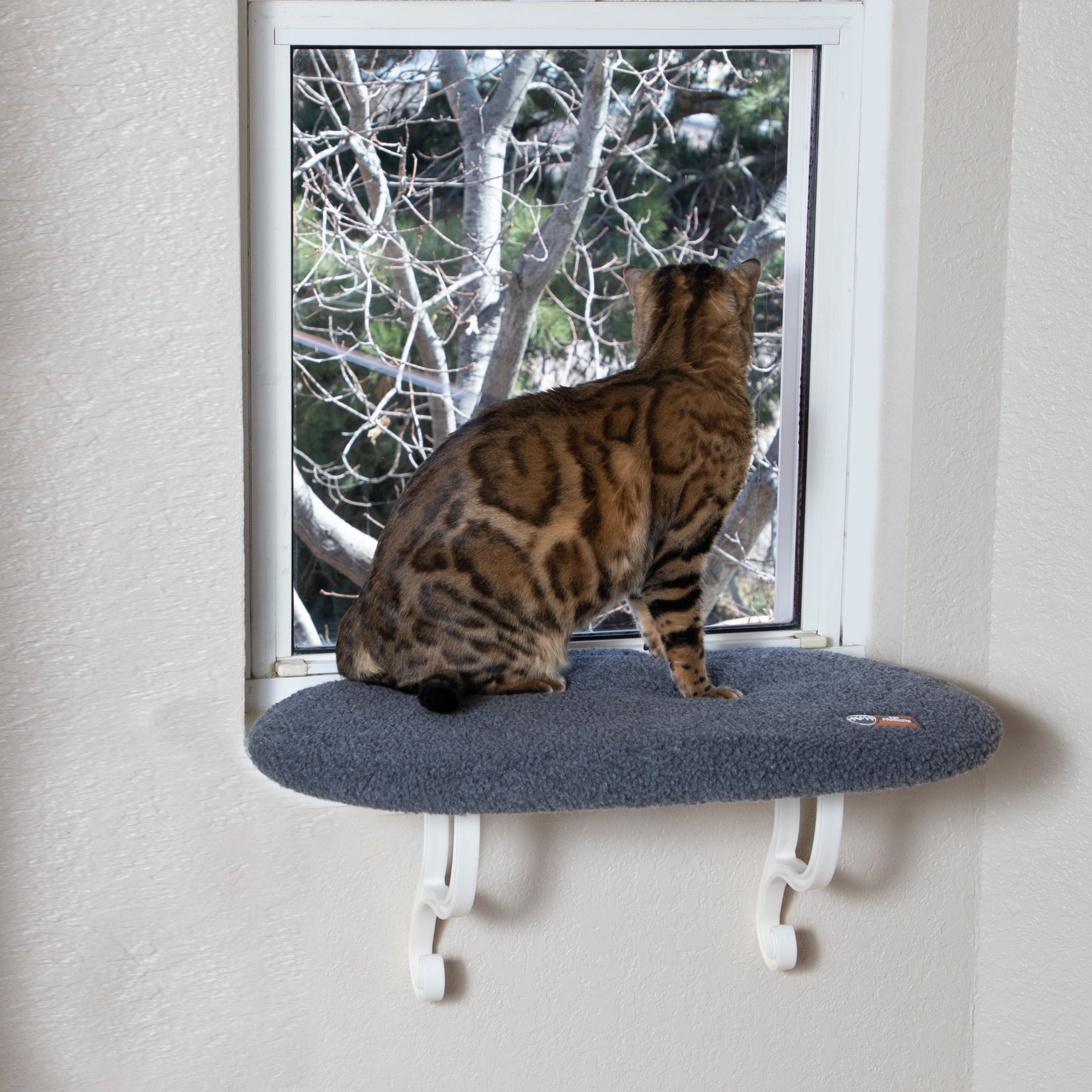 K&H Pet Products Window Kitty Sill Unheated Indoor Perch Gray 14 X 24 Inches