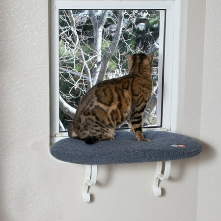 K&H Pet Products Window Kitty Sill Unheated Indoor Perch Gray 14 X 24 Inches