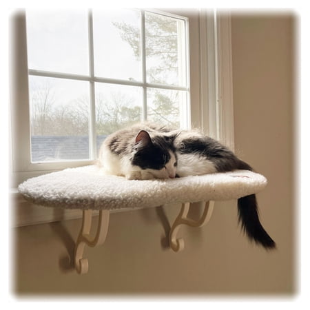 K&H Pet Products Kitty Cat Sill Window Perch Seat , 14" x24", White, Unheated (100213043)