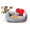 thumbnail image 1 of K&H Pet Products Mother’s Heartbeat Heated Pet Bed Heated Bed + Heart Pillow Gray Bed/Red Heart Kitten Heartbeat 11 X 13 Inches, 1 of 10