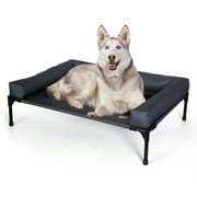 K&H Pet Products Original Bolster Pet Cot Elevated Pet Bed Charcoal/Black Mesh Large 42 X 30 Inches