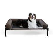 K&H Pet Products Original Bolster Pet Cot Elevated Dog Bed for Large Dogs Chocolate/Black Mesh Large 42 X 30 X 7 Inches