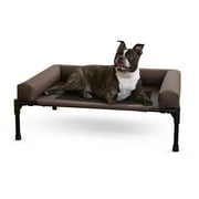 K&H Pet Products Original Bolster Pet Cot Elevated Dog Bed Chocolate/Black Mesh Medium 32 X 25 X 7 Inches