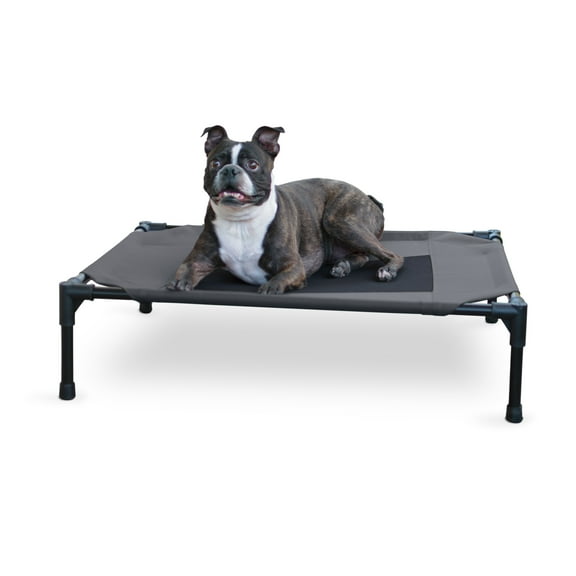 K&H Pet Products Original Pet Cot Elevated Dog Bed Charcoal/Black Mesh Medium 32 X 25 X 7 Inches