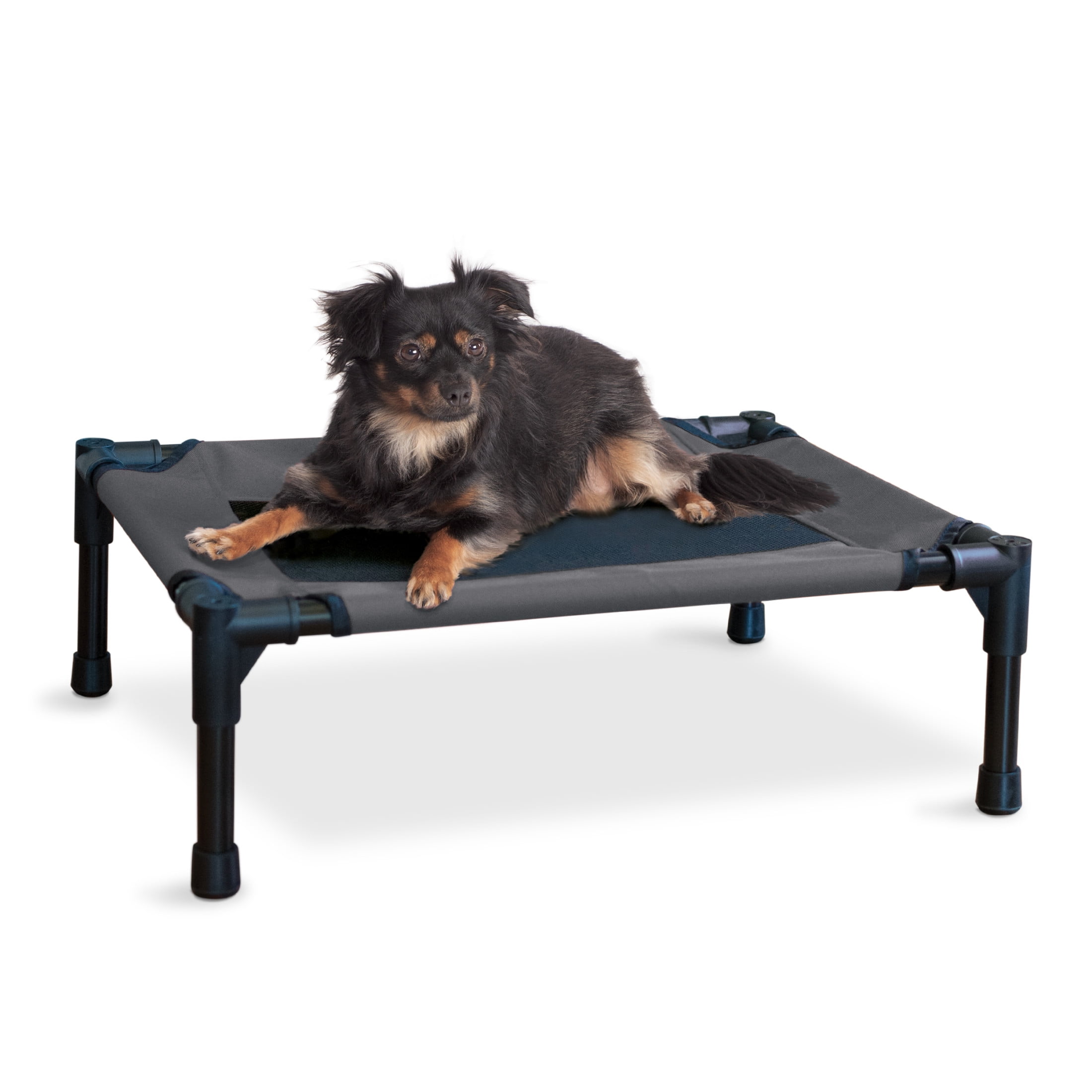 K&H Pet Products Original Pet Cot Elevated Dog Bed Charcoal/Black Mesh Small 22 X 17 X 7 Inches