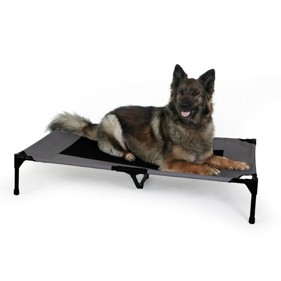 K&H Pet Products Original Pet Cot Elevated Dog Bed Charcoal/Black Mesh X-Large 50 X 32 X 9 Inches