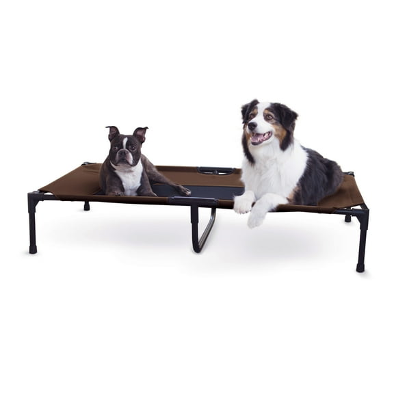 K&H Pet Products Original Pet Cot Elevated Dog Bed Chocolate/Black Mesh X-Large 50 X 32 X 9 Inches