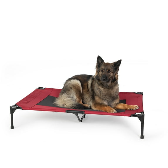K&H Pet Products Original Pet Cot Elevated Dog Bed Red/Black Mesh X-Large 50 X 32 X 9 Inches