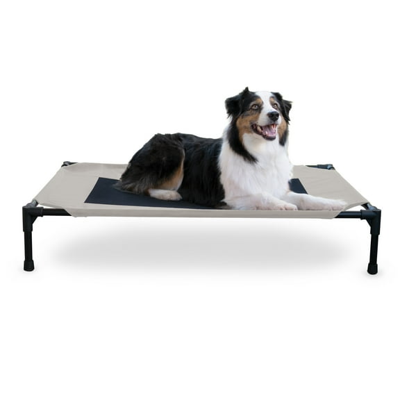 K&H Pet Products Original Pet Cot Elevated Dog Bed Taupe/Black Mesh Large 42 X 30 X 7 Inches