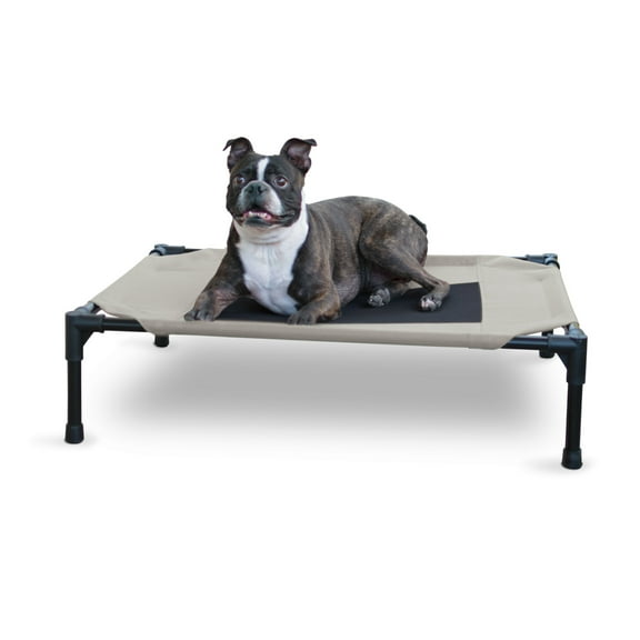K&H Pet Products Original Pet Cot Elevated Dog Bed Taupe/Black Mesh Medium 32 X 25 X 7 Inches