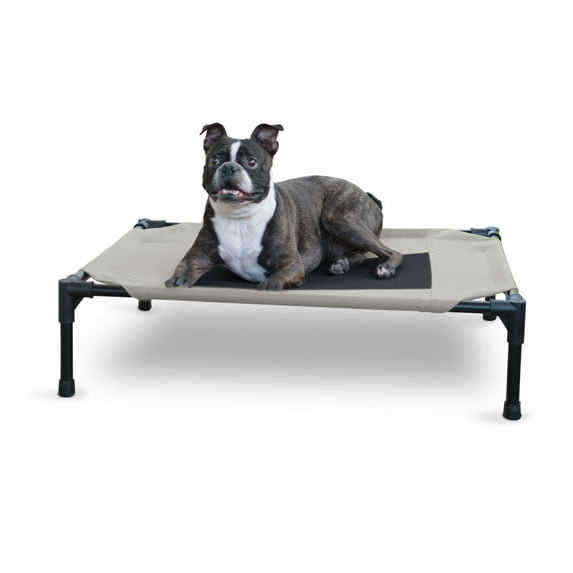 K&H Pet Products Original Pet Cot Elevated Dog Bed Taupe/Black Mesh Medium 32 X 25 X 7 Inches