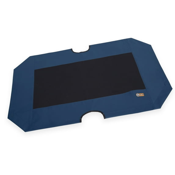 K&H Pet Products Original Pet Cot Replacement Cover (Cot Sold Separately) Blue/Black X-Large 50 X 32 Inches