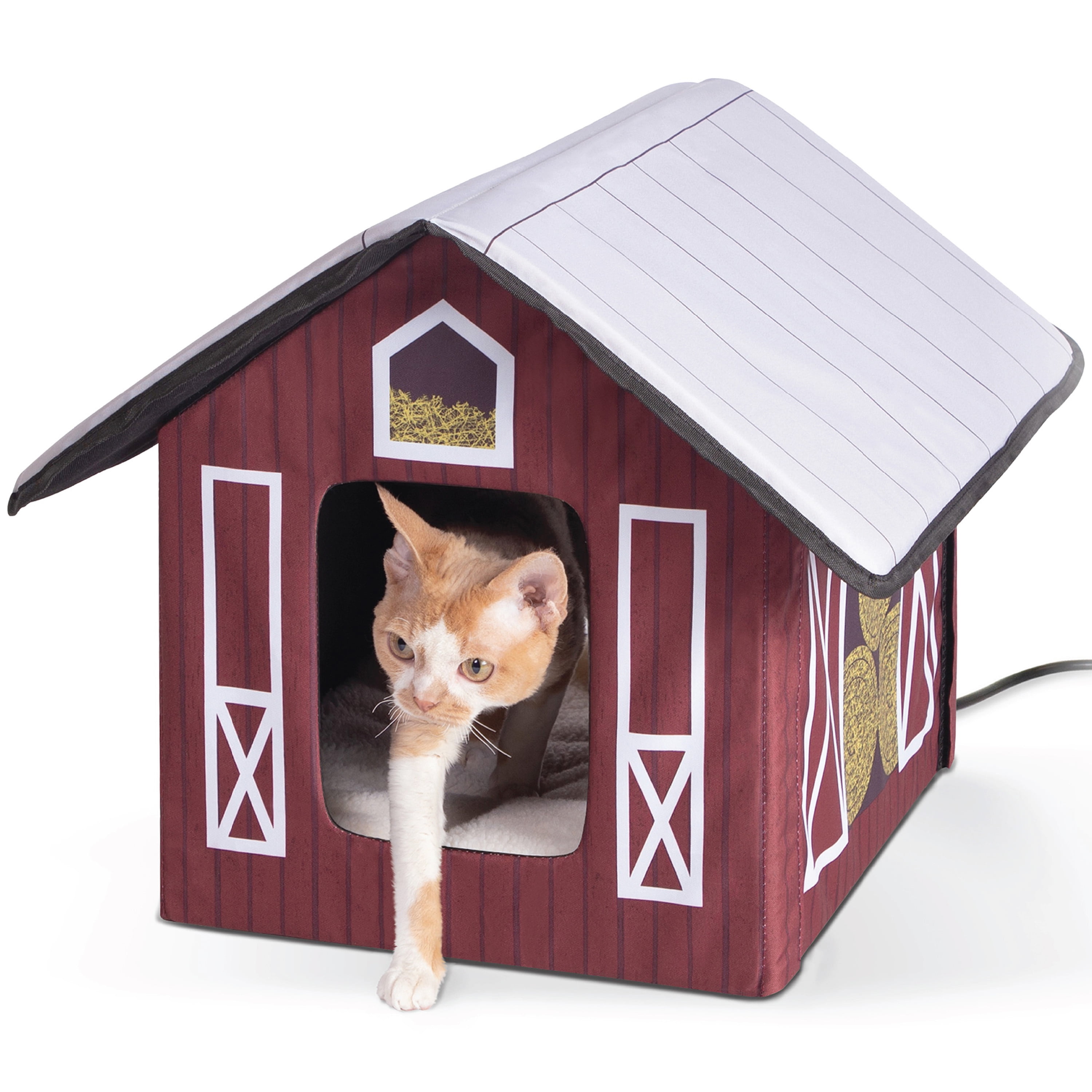 K&H Pet Products Outdoor Heated Kitty House Cat Shelter Barn Design 19