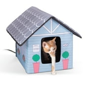 K&H Pet Products Outdoor Heated Kitty House Cat Shelter Cottage Design 22 X 19 X 17 Inches