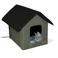 thumbnail image 1 of K&H Pet Products  Heated Cat House for Outdoors Cat Shelter Olive/Black 22 X 19 X 17 Inches, 1 of 10