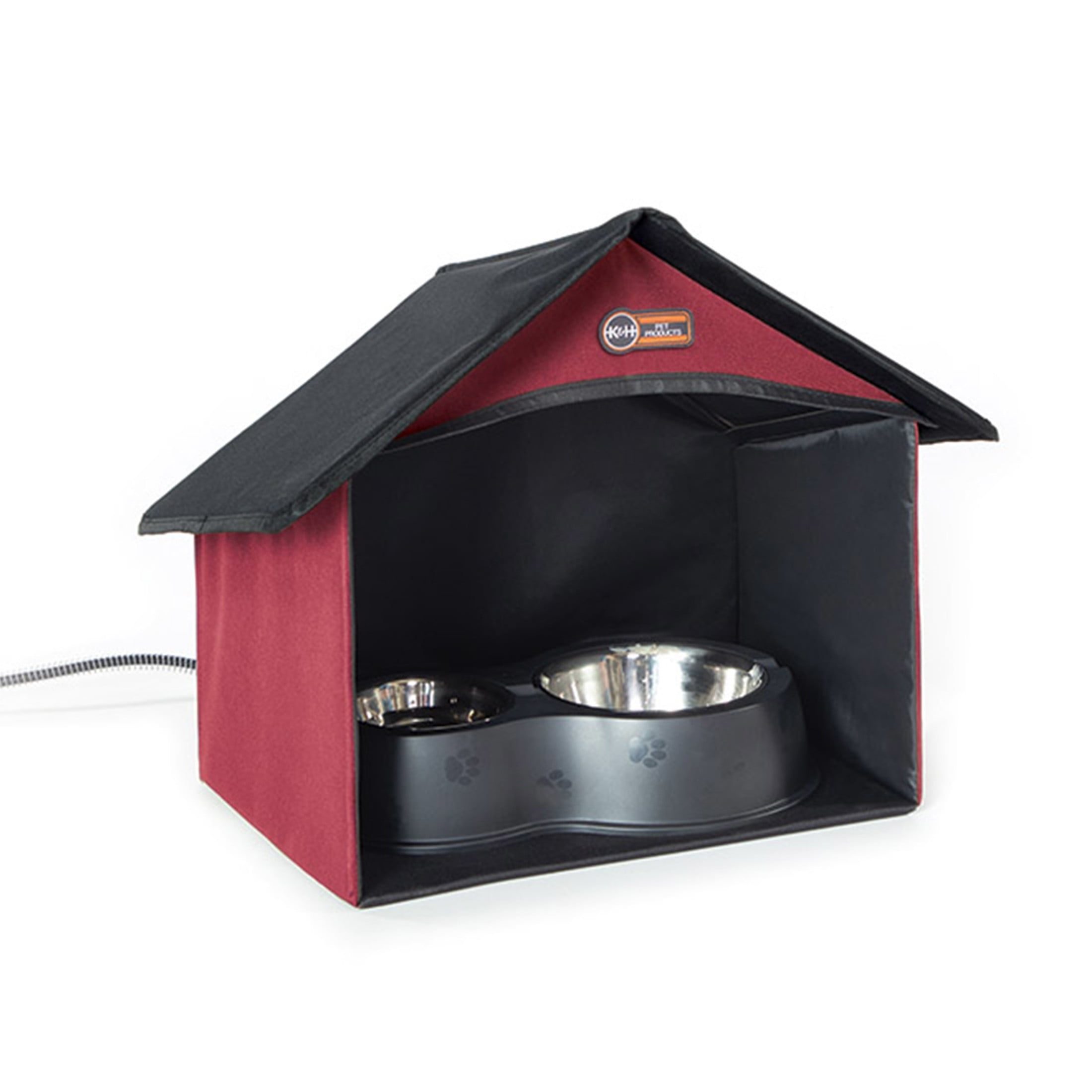 K&H Pet Products Outdoor Kitty Dining Room Barn Red 14 X 20 X 16.5 Inches