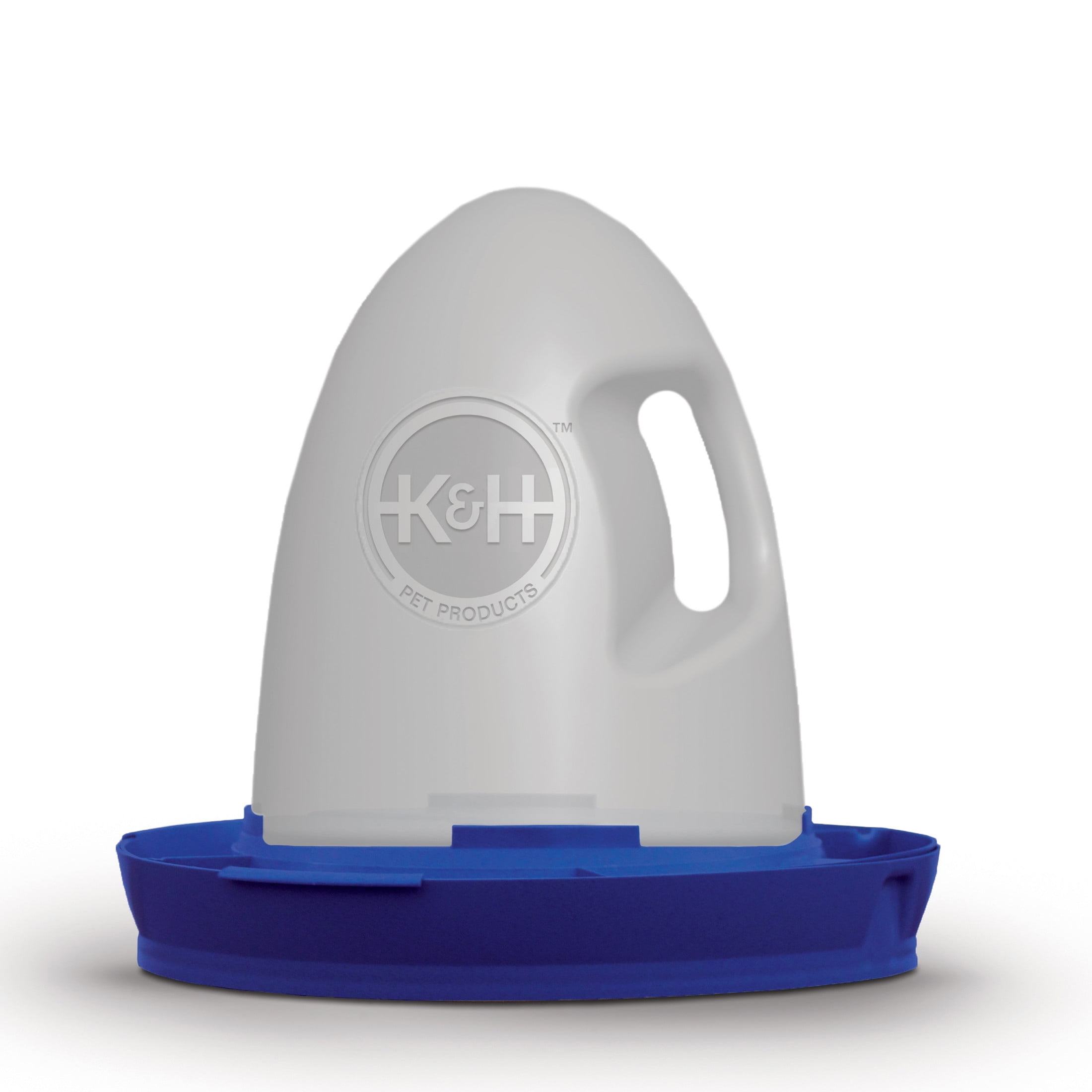 Blue and White 2.5 Gallon Poultry Waterer with Handle