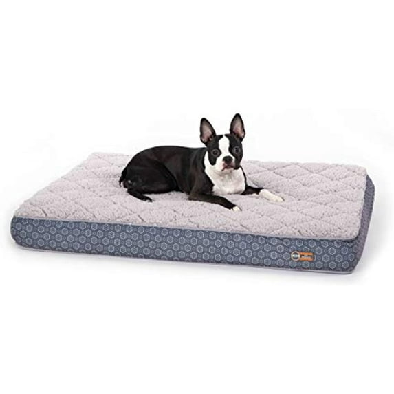 K&H Pet Products Quilt-Top Superior Orthopedic Bed Gray/Geo Flower Medium 30 X 40 Inches