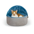 thumbnail image 1 of K&H Pet Products Self-Warming Kitty Bed Hooded Blue/Gray Small 16 Inches, 1 of 8