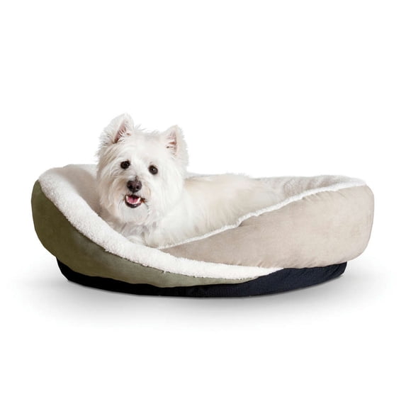 K&H Pet Products Sleepy Nest Pet Bed, Large, Green/Tan