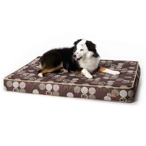 K&H Pet Products Superior Orthopedic Indoor/Outdoor Bed Brown/Paw Medium 30 X 40 X 4 Inches