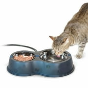 K&H Pet Products Thermo-Kitty Caf  Stainless/Black 12 ounce + 24 ounce