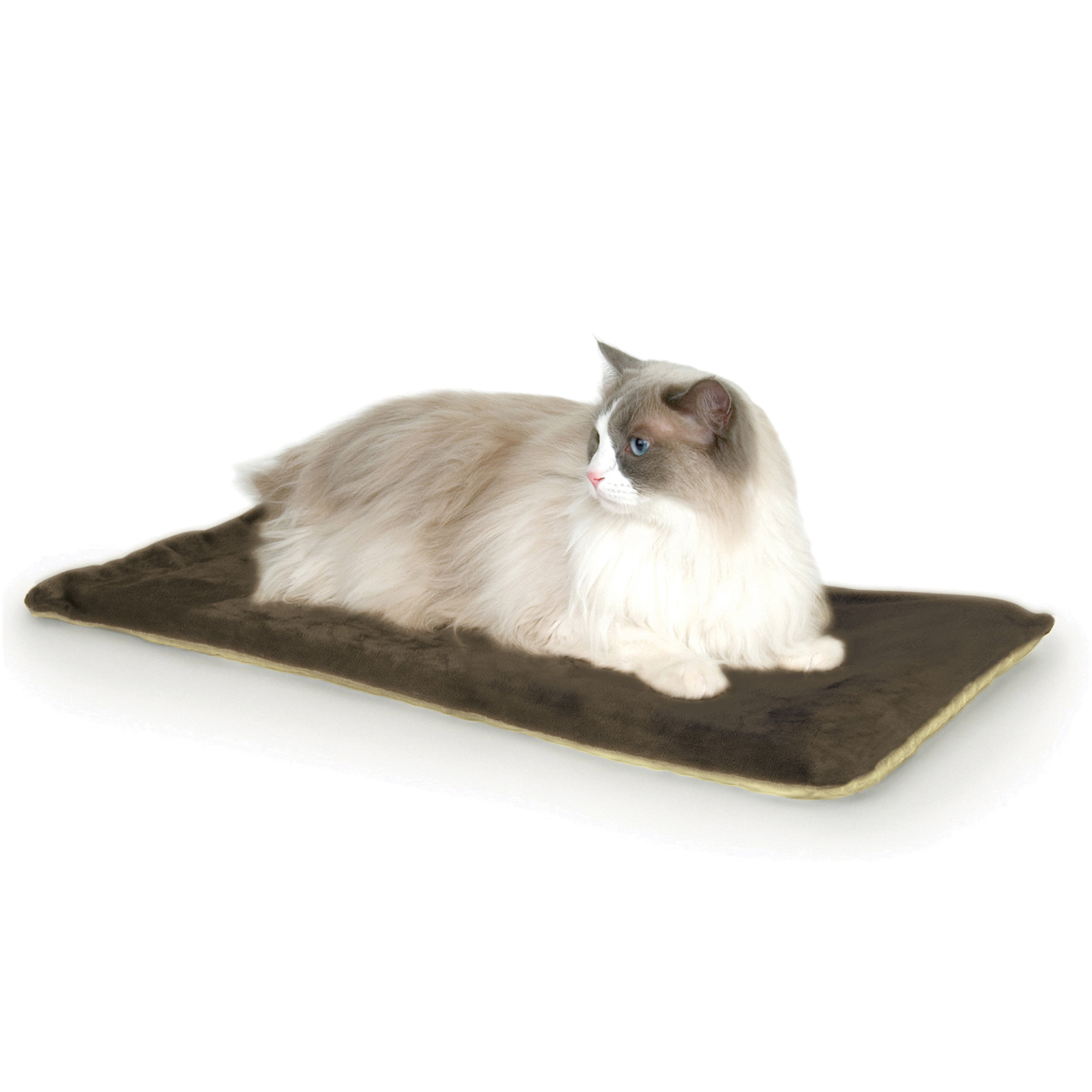 K&H Pet Products ThermoKitty Mat Heated Cat Bed Mocha/Tan 12.5 X 25
