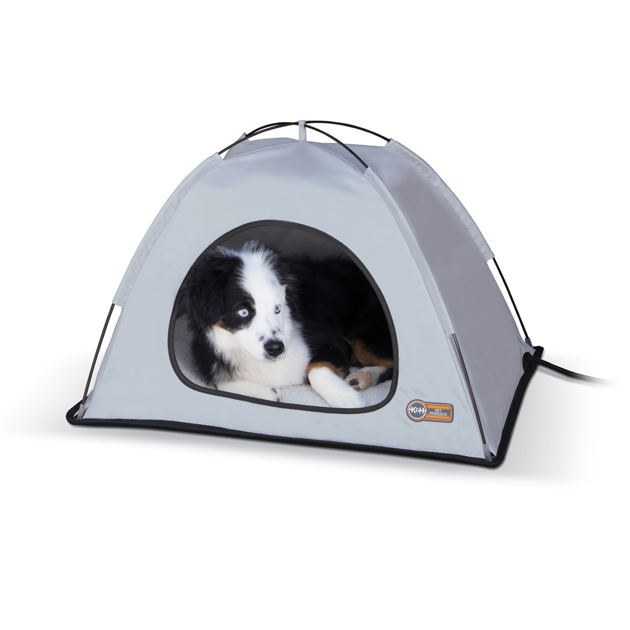 K&H Pet Products Thermo Tent Outdoor Heated Pet Shelter Gray Medium 19 X 24 X 16 Inches