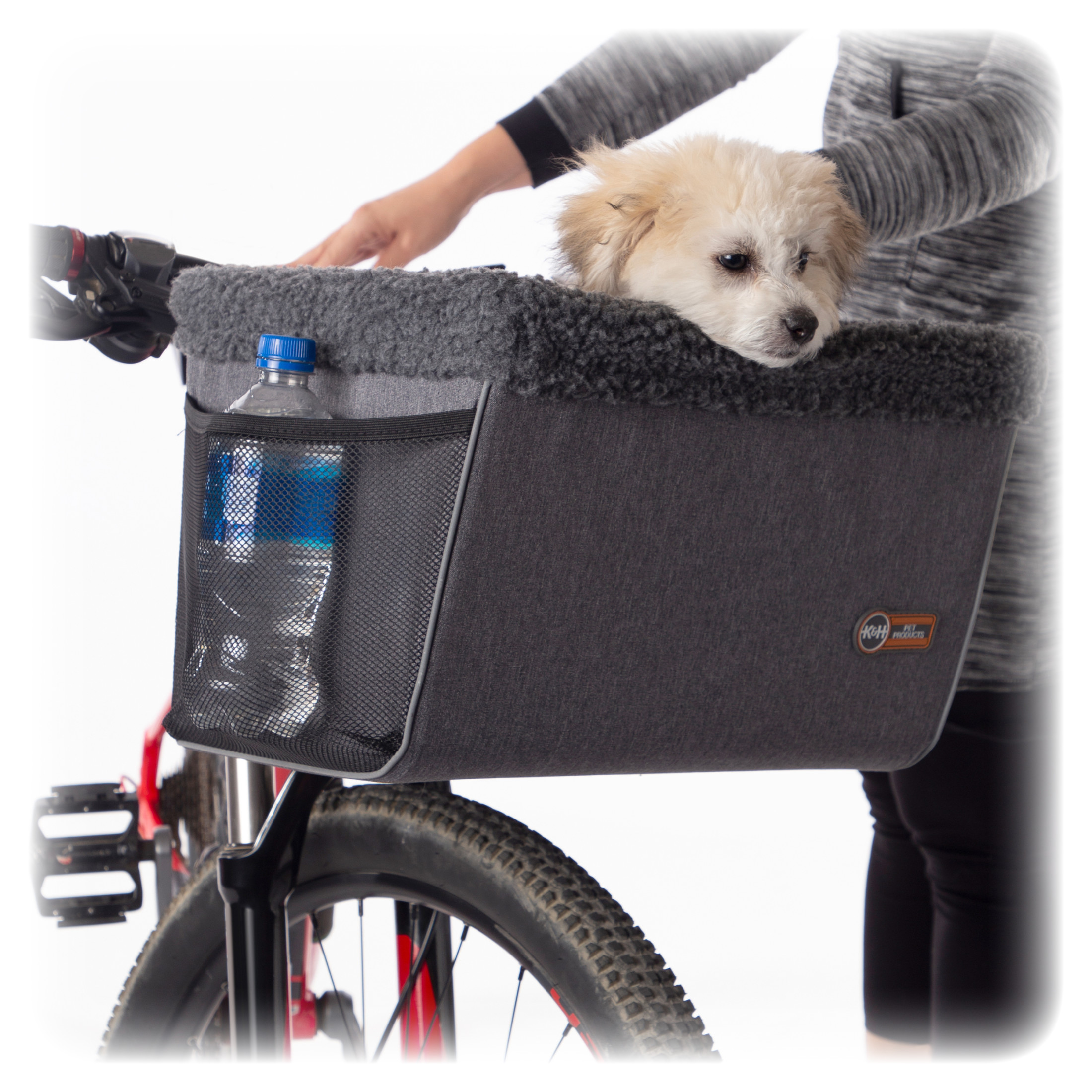 K H Pet Products Travel Bike Basket for Pets Classy Gray Large 12 X 16 X 10 Inches Walmart