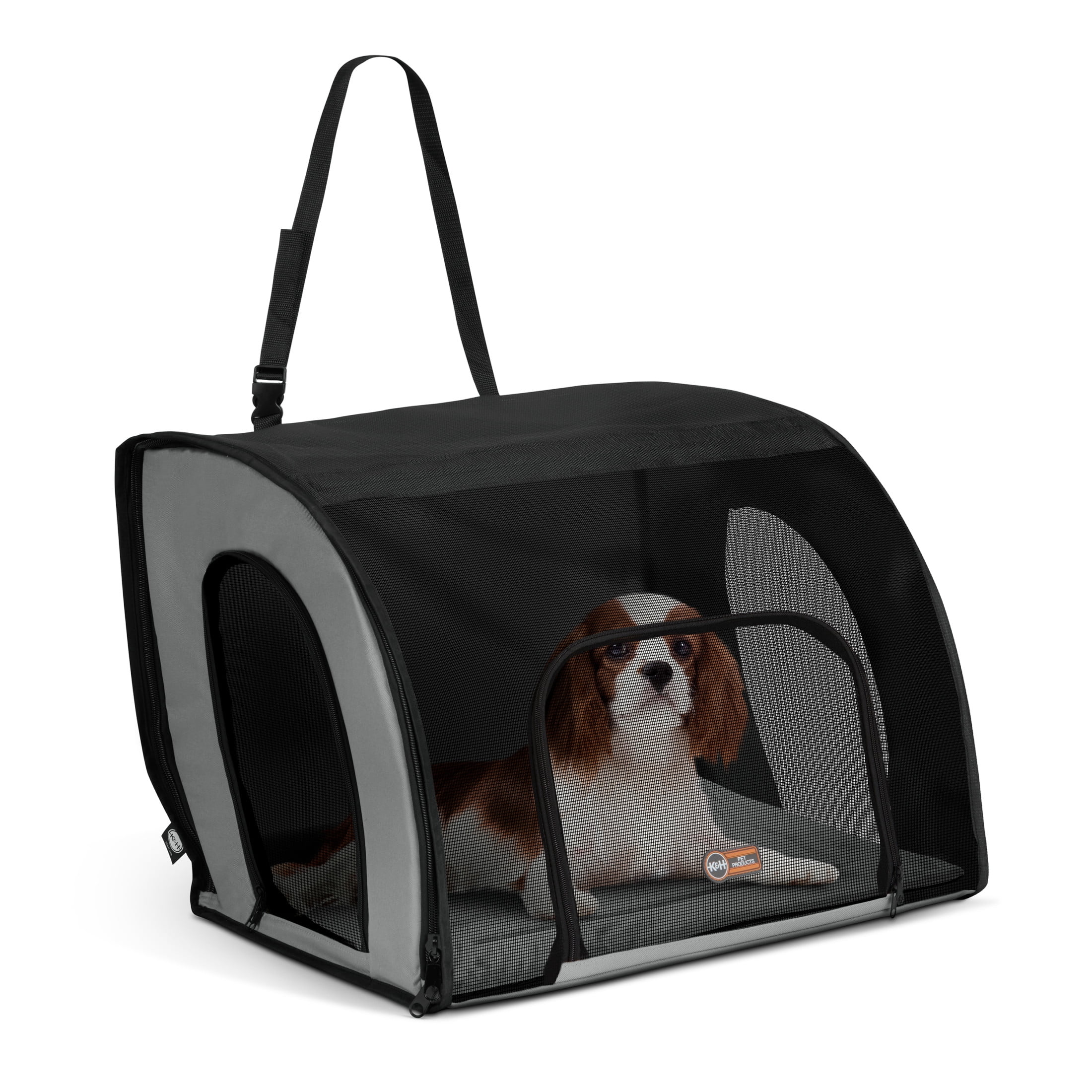 Medium Black and Gray Soft-Sided Pet Travel Carrier