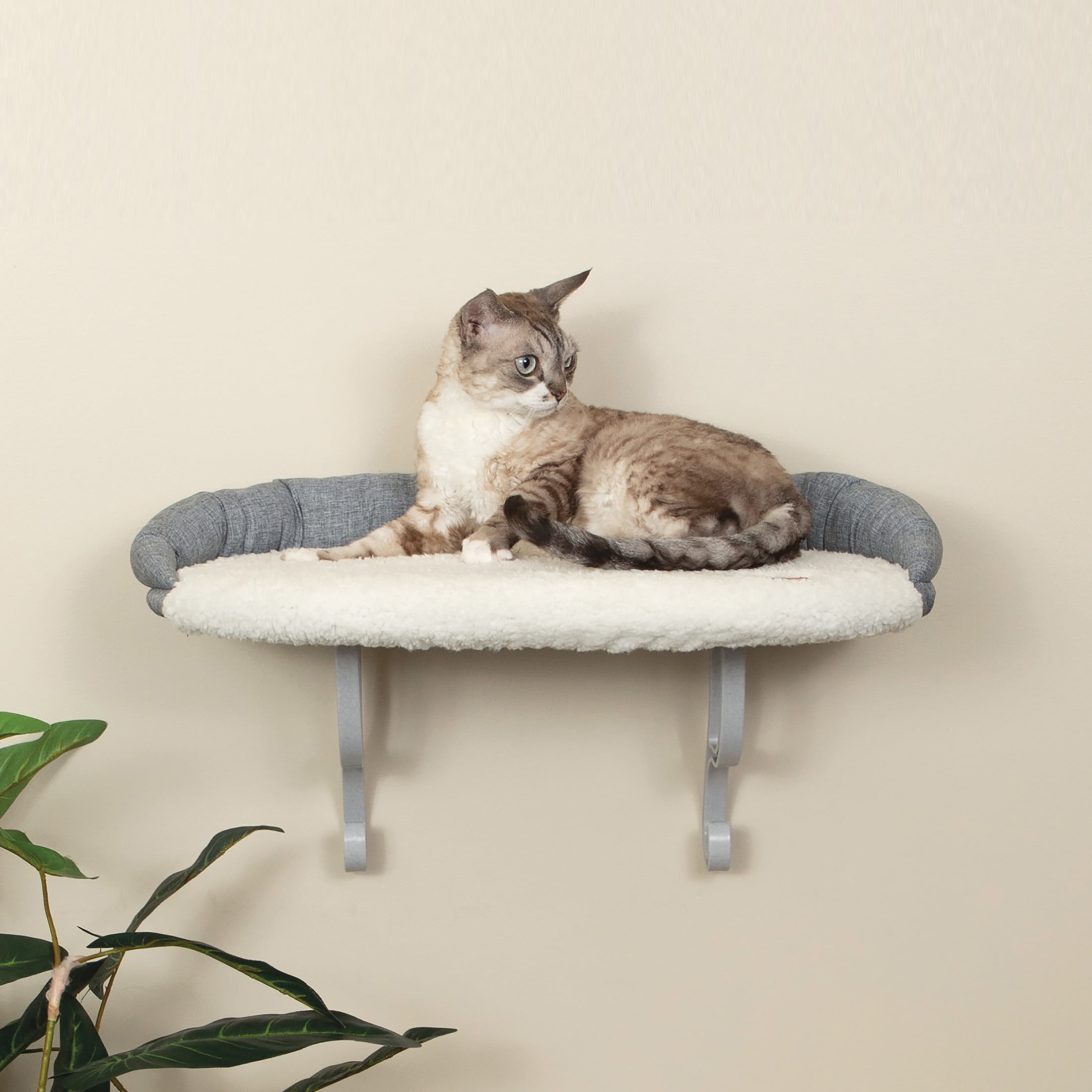 K H Pet Products Universal Wall Mount Cat Shelf with Bolster