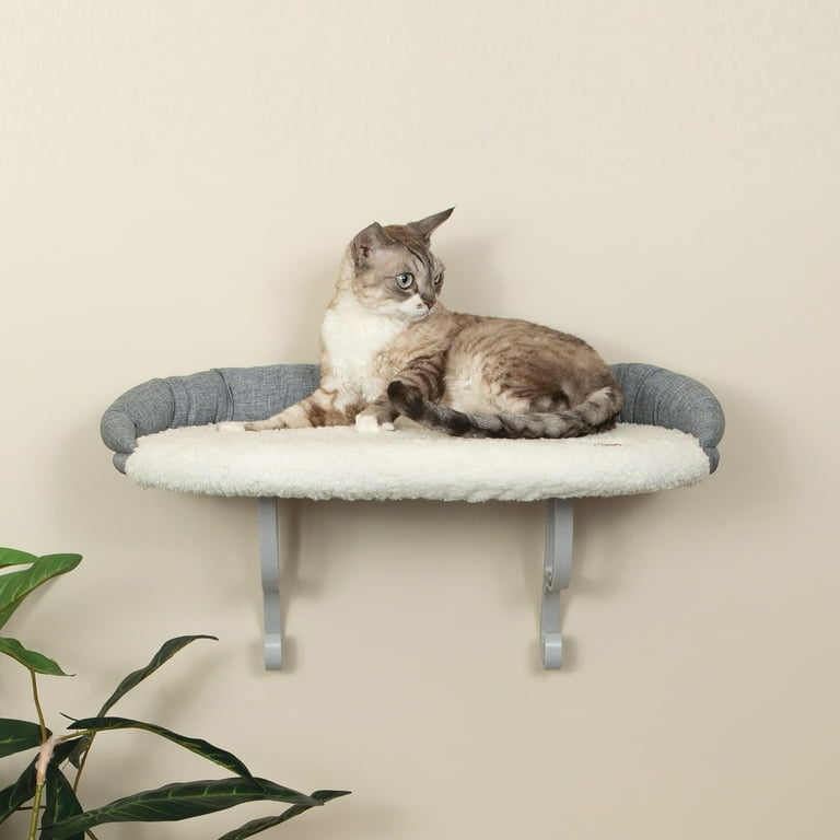 K H Pet Products Universal Wall Mount Cat Shelf With Bolster Gray Natural 24 X 14 Inches Walmart