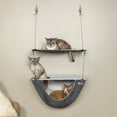 thumbnail image 1 of K&H Pet Products Wall Mount Cat Shelf & Cat Hammock, Double Shelf Gray/Natural, 23" x 12", 1 of 9