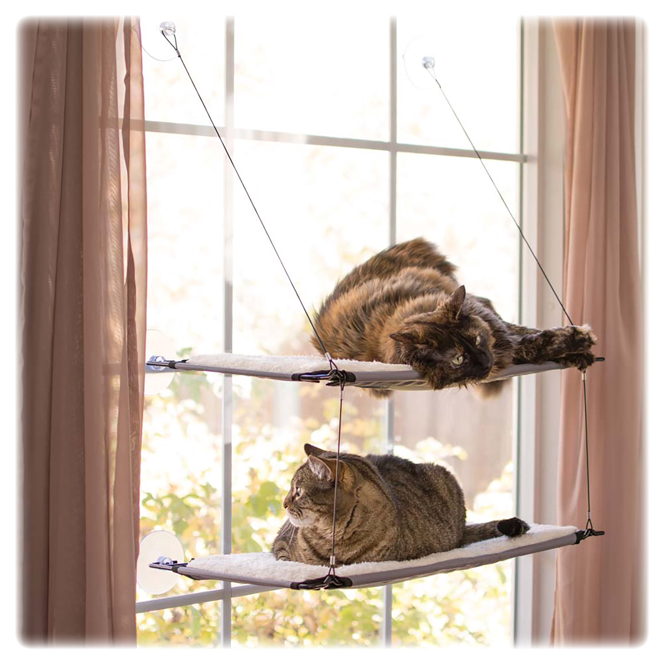 K&H Pet Products Window Double Lounger Cat Perch Natural 23 X 12 Inches