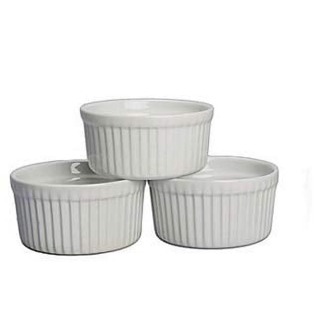 K International 2 Ounce Porcelain Ramekins Classic Fluted Design