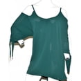 thumbnail image 1 of K. Jordan Women's Cold Shoulder Top With Tie Cuffs in Jade - 4X, 1 of 2