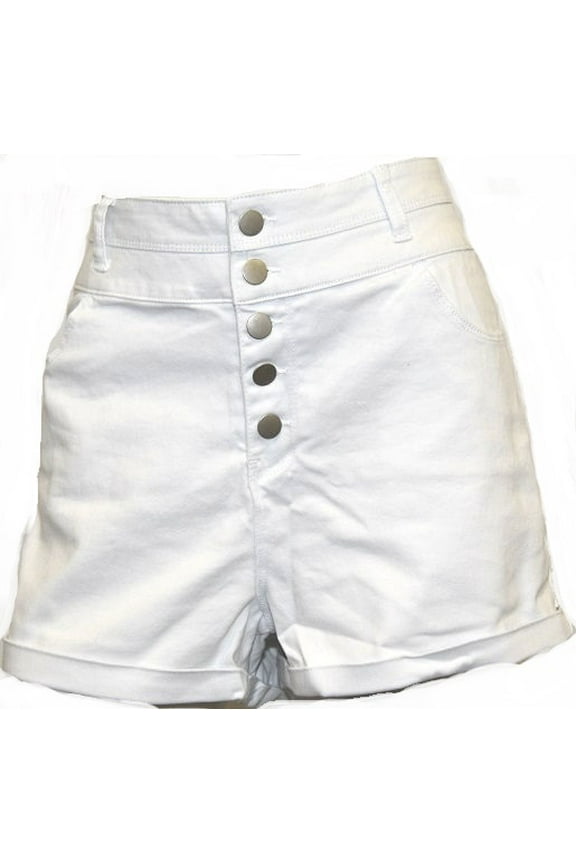 Women's High Waisted Short in White - 28W