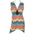 thumbnail image 1 of K. Jordan Women's Shark Bite Zig Zag Print Top In Multi - Medium, 1 of 2