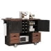 thumbnail image 1 of K&K 54" Farmhouse Kitchen Island with Drop Leaf, Power Outlet, Kitchen Storage Cart with 2 Doors, 2 Drawers, Rolling Kitchen Island on 4 Large Wheels with Spice Rack for Kitchen, Dining Room, Black, 1 of 5