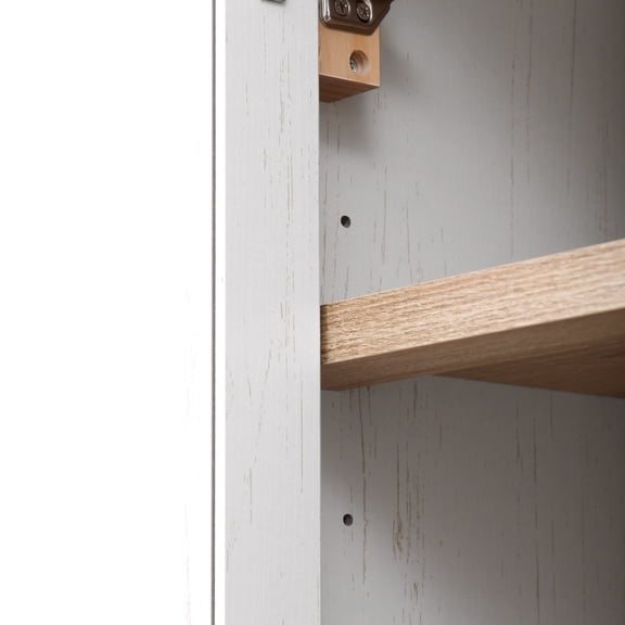 K&K 71" Tall Farmhouse Kitchen Pantry Cabinet - White