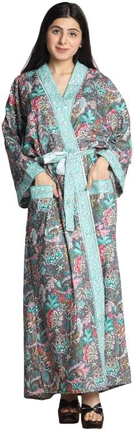 K.K. HANDICRAFT Cotton Kimono Robes for Women's, Light Bathrobe for Women, Dressing  Gown Kimono Robe, Long Kimono Robe - Walmart.com