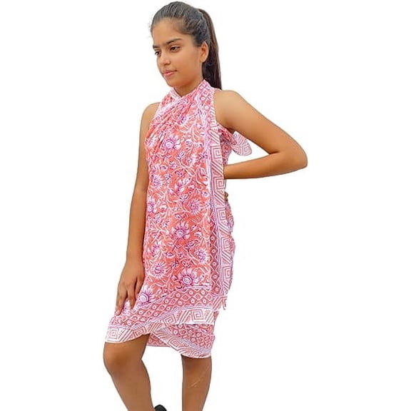 K. K. HANDICRAFT Indian Cotton Hand Block Printed Dress for Women