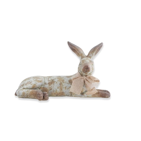 K&K Interiors 13782C 15.5 Inch Tan Rabbit Lying W/Face & Hind Legs