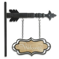 K&K Interiors 13-Inch Double-Sided “Welcome” Arrow – Brown Decorative Wall Accent