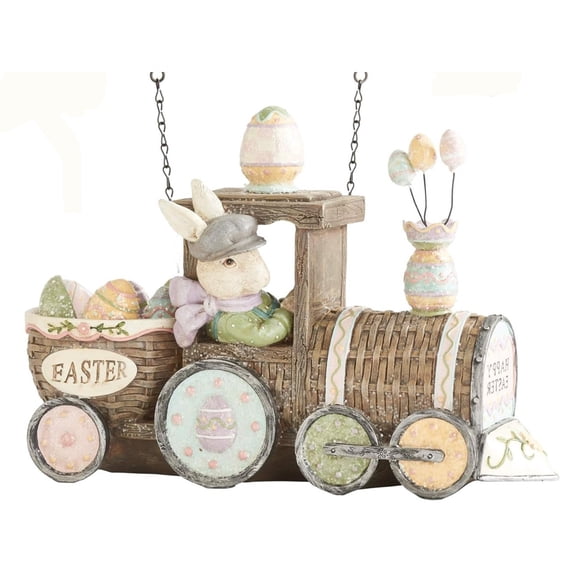 K&K Interiors 20365A-AR 11 Inch Happy Easter Glittered Bunny Train Arrow Replacement, White
